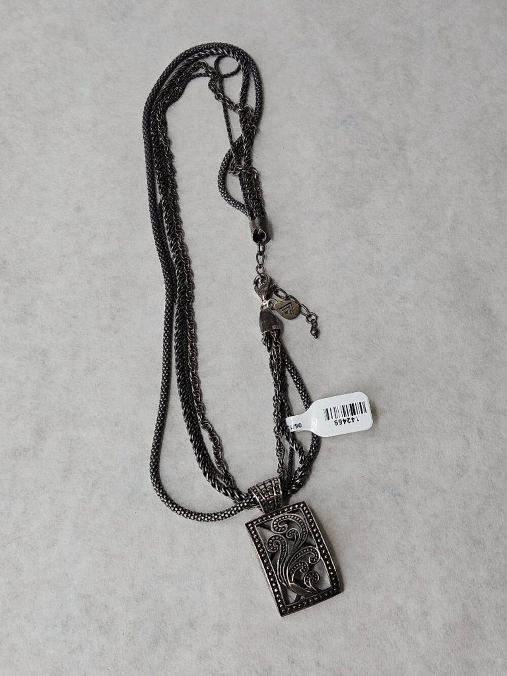 Vintage Silpada 925 Sterling Silver Paisley 4 Strand Necklace Chain 17 inches